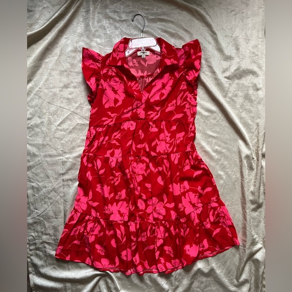 Umgee Pink and Red Floral Dress - Picture 2 of 7